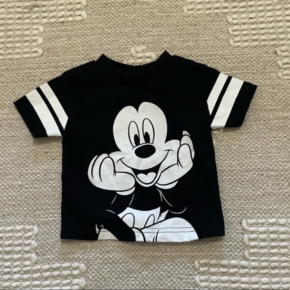 Disney Baby Mickey Mouse Black and White S/S Tee